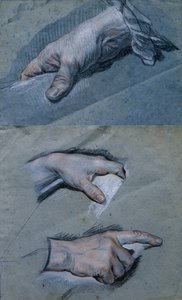 Studie der Hände eines Mannes von Maurice Quentin de La Tour