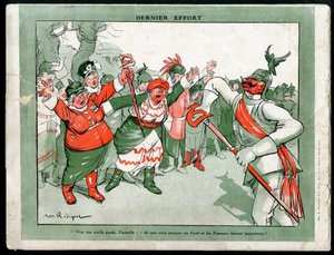 Illustration von Maurice Radiguet (1866-1941) in Mode in Deutschland, ca. 1915 - Letzter Versuch - Krieg von 14-18, Deutschland Preußen, Mode, Dreibund - Wilhelm II