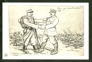 Postkarte, Satirique en N & B von Maurice Radiguet