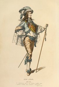 Kostüm für die Rolle des Don Juan, um 1868 (Gravur) von Maurice Sand