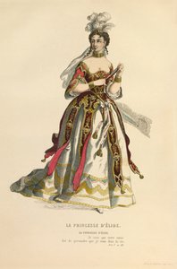 Kostüm für die Rolle der Prinzessin von Elide, um 1868 (Gravur) von Maurice Sand