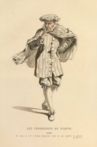 Kostüm für die Rolle des Scapin, um 1868 (Gravur) von Maurice Sand