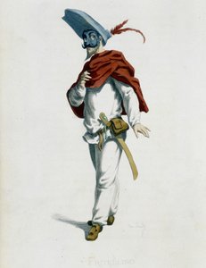 Fritellino aus Masques et bouffons (Italienische Komödie), Text und Zeichnungen von Maurice Sand, Radierungen von A. Manceau, Vorwort von Georges Sand, Paris, Michel Lévy Frères von Maurice Sand