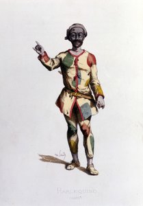 Harlekin im Jahr 1570. Maurice Sand „Masken und Narren“ Paris 19. Jahrhundert. (Maurice Sand war der Sohn von George Sand)