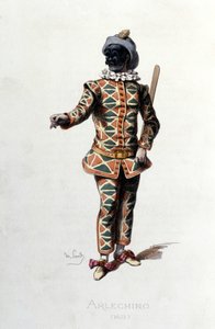 Harlekin im Jahr 1671. Maurice Sand „Masken und Narren“ Paris 19. Jahrhundert. (Maurice Sand war der Sohn von George Sand)