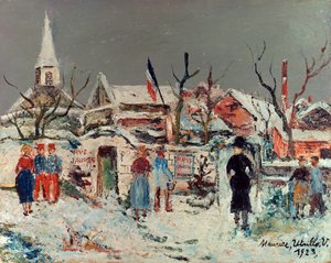 Landschaft unter dem Schnee, Maixe von Maurice Utrillo