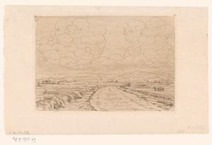 Landweg durch Landschaft mit Hügeln am Horizont von Maurits van der Valk