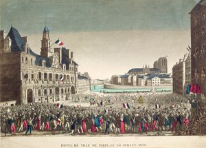 Die Ankunft des Herzogs von Orleans im Hotel de Ville, 31. Juli 1830, graviert von Cropin