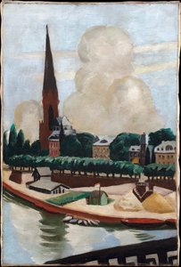 Ufer des Mains und Kirche von Max Beckmann