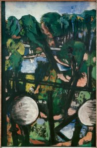 Blick auf den Tiergarten mit weißen Kugeln (Parkbild) von Max Beckmann