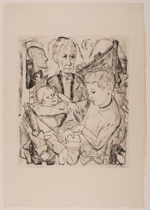 Familienszene (Familie Beckmann), Tafel 2 aus dem Portfolio „Gesichter“ von Max Beckmann
