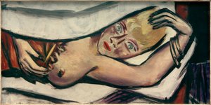 Frau im Bett von Max Beckmann