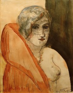 Frau im Pelz von Max Beckmann
