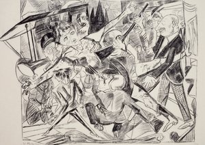Märtyrertum, von Max Beckmann (1884-1950), Gravur. Deutschland, 20. Jahrhundert.