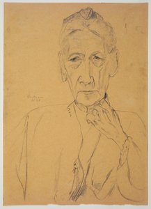 Porträt von Mrs. Tube in Halbfigur, en face von Max Beckmann