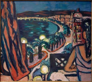 Promenade des Anglais (Nizza vom Hotel bei Nacht) von Max Beckmann