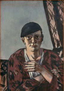 Selbstbildnis mit schwarzer Kappe von Max Beckmann