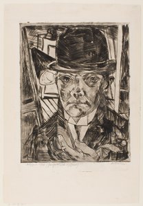 Selbstporträt mit Melone von Max Beckmann