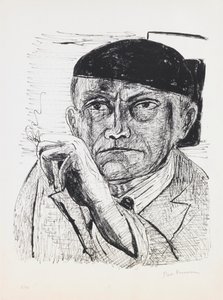 Selbstporträt, Platte 1 aus dem Portfolio „Tag und Traum“ von Max Beckmann