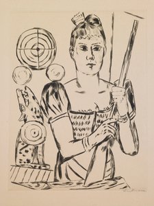 Schießstand, Tafel 4 aus dem Portfolio „Jahresmesse“ von Max Beckmann