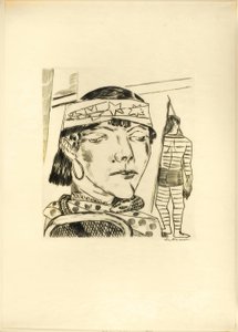 Schlangenlade, Platte zehn aus Jahrmarkt von Max Beckmann