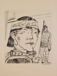 Schlangenfrau, Platte 10 aus dem Portfolio „Jahresmesse“ von Max Beckmann