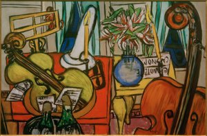 Stilleben mit Cello und Bassgeige