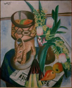 Stilleben mit afrikanischer Plastik von Max Beckmann