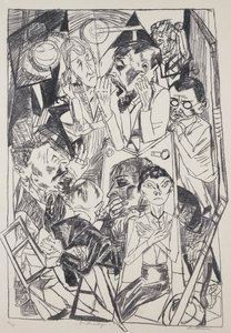 Die Ideologen, von Max Beckmann (1884-1950), Gravur. Deutschland, 20. Jahrhundert.