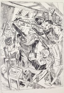Die Letzten, von Max Beckmann (1884-1950), Lithographie. Deutschland, 20. Jahrhundert. von Max Beckmann