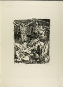 Würfeln vor dem Kreuz, Platte sechs aus Sechs Lithographien zum Neuen Testament