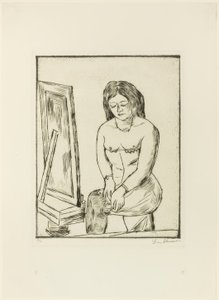 Toilette (Vor dem Spiegel) von Max Beckmann