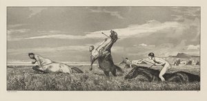 Intermezzi, Opus IV, Bl. 3: Zentaur verfolgt von Max Klinger