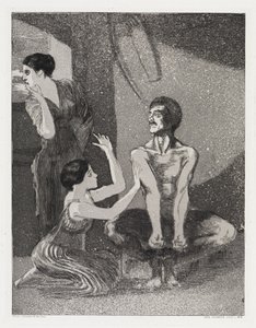 Mädchen und Schütze (Zelt, Opus XIV, 1. Teil, Nr. 9) von Max Klinger