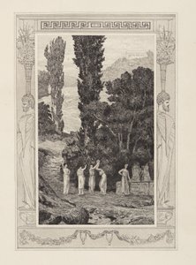 Psyche wandernd (Amor und Psyche, Opus V, Blatt 28) von Max Klinger