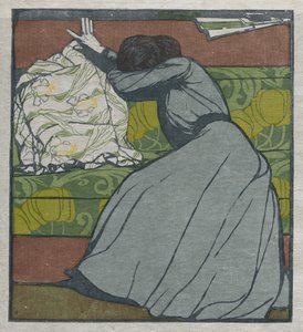 Das Kissen (Martha Kurzweil auf einem Diwan sitzend) von Max Kurzweil