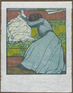 Das Kissen Martha Kurzweil auf einem Diwan sitzend, 1903 von Max Kurzweil