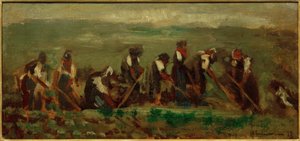 Arbeiter im Rübenfeld - Kompositionsstudie von Max Liebermann