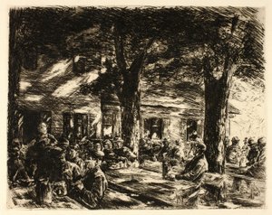 Biergarten in Rosenheim von Max Liebermann