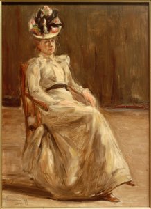 Bildnis einer sitzenden Dame in Ganzfigur von Max Liebermann