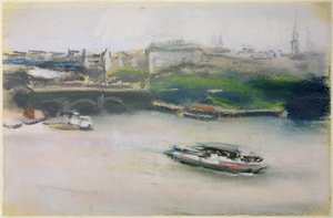Binnenalster mit der Lombardsbrücke, Hamburg, 1910 von Max Liebermann