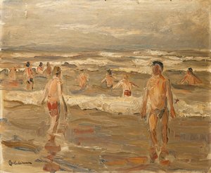 Badende Jungen im Meer von Max Liebermann