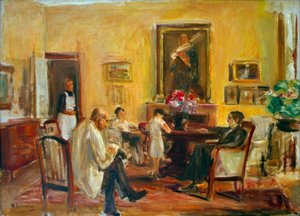 Der Künstler und seine Familie in seinem Haus am Wannsee von Max Liebermann
