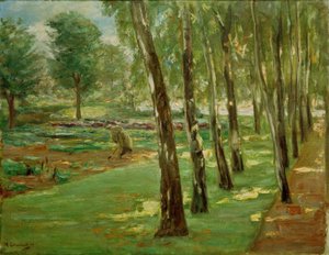 Die Birkenallee im Wannseegarten – Blick auf das Kohlfeld von Max Liebermann
