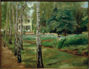 Die Birkenallee im Wannseegarten nach Westen von Max Liebermann
