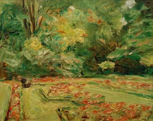 Die Blumenterrasse im Wannseegarten nach Norden von Max Liebermann