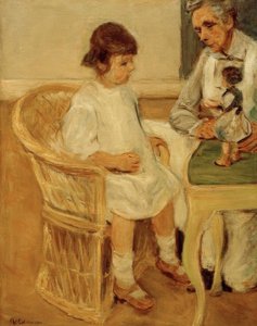 Die Enkelin des Künstlers im Korbsessel nach rechts von Max Liebermann