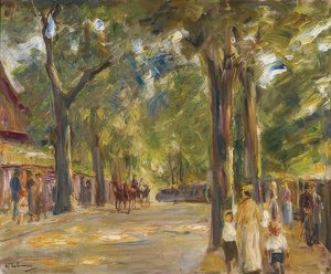 Die große Seestraße in Wannsee mit Spaziergängern von Max Liebermann