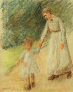 Enkelin mit Kinderfrau von Max Liebermann