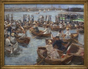 Abend im Fahrhaus in Uhlenhorster (Vororte von Hamburg) von Max Liebermann
